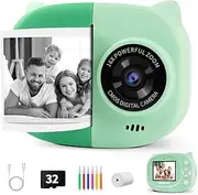 Rongta Instant Printing Camera for Kids, Children Portable Camara Toy, 2.4 Inch Screen Kids Digital Camera Birthday Gifts for Girls Boys Age 3-10