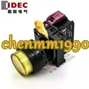 1PC NEW IDEC Yellow button switch with indicator YW1L-A2E01Q4Y YW-DE YE-E011B#YM