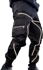 [Generic] Men's Cargo Jogger Pants Technical Reflective Joggers Pants Hip Hop Techwear Punk Rock Street Harem Pants