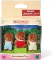Sylvanian Families Calico Critters Chocolate Labrador Triplets, NEW, Rare Find