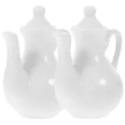2 Pcs Ceramic Vinegar Pot Bottle Spice Dispenser Oil Cooking