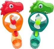 Dinosaur Misting Spray Bottle Fan Kids Personal Cooling Mist Portable Handheld Humidifier Powered Tyranasaurus T-Rex Fans with Mist for Boys or Girls, Set of 2