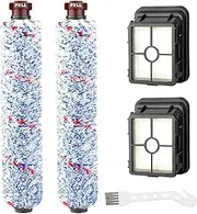 Replacement Parts for Bissell CrossWave, 2 Pack Multi-Surface Brush Roll 1868 + 2 Pack Vacuum Filter 1866 for Bissell CrossWave Vacuum Cleaner