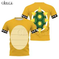 在飛比找Yahoo!奇摩拍賣優惠-新款推薦 Cloocl男士t恤卡通馬裏奧庫巴路易吉3d打印女
