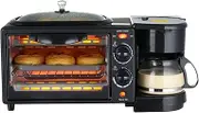 3-in-1 Breakfast Machine, Coffee Maker, Frying Pan & Oven, 9L Capacity, 220V