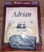 2PK PERSONALISED WINE LABELS VINTAGE W GIFT TAGS NAMES ‘Adrian’ GIN WHISKEY