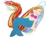Abaodam Hair Clip Hanger Mermaid Hair Clips Holder Headband Storage Holder Wall Decor Acrylic Tassels Bright Color Boys and Girls Room Accessory