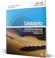 [D'Addario] EPBB170-5 Phosphor Bronze 5-String Acoustic Bass Strings, Long Scale, 45-130