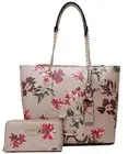 New GUESS Womens Logo Debossed Floral Large Tote Bag Handbag & Wallet Set