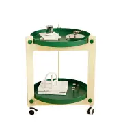 NNETM Double-Layer Rolling Coffee Table - White and Green