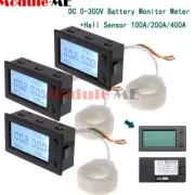 DC 0-300V 100/200/400A LCD Hall Effect Coulometer Voltmeter Ammeter Sensor Meter