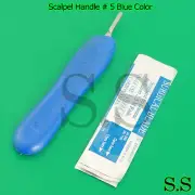 Scalpel Handle # 5 with Blue Color 10 Surgical Blade # 11 Dental Instruments