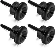 4 Pcs Guitar Strap Button Lock Mushroom Style Strap Lock Buttons Metal End Pins with Mounting Screws Anti Slipping Mushrooms Head Parts Accessories for Guitar Bass Ukulele(Black)