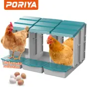 Chicken Nesting Box 3 Hole Roll Away Hen Laying Egg Nest Boxes Chook Coop Perch