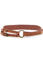 Free People Cyrus Leather Belt - Brown S/M