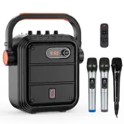 JYX Karaoke Machine with 3 Microphones, 5200mAh Portable Microphone Speaker S...