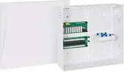 ICC 14” Plastic Structured Wiring Enclosure with Cover, Media Enclosure with CAT6 8-Port PoE++, 1x8 Bridged Telephone RJ31X, & 1x6 Video, Cable Management Box, UL Listed TAA Compliant, ICRESDP14K