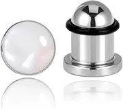 [Atomhole] Shell Opal Ear Taper Stretching Hypoallergenic Ear Gauges Plugs 316 Stainless Steel Body Piercing Jewelry 0G 00G 2PCS