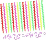 FRCOLOR 52pcs Plastic Spiral Curls Hair Perms Kit Curling Rollers for Women Professional Perm Rods Salon Hairdressing Tools