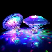Floating Pool Lights, Pool Lights with 6 Dynamic Lighting Effects, IP68 Waterproof Pool Lights That Float, Upper and Lower Color Changing Pool Lights for Inground Pool-2PACK