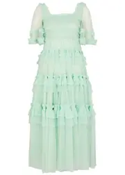 Needle & Thread Peaches Ruffled Tulle Dress - Mint - 12 (UK12 / M) 12 (UK12 / M)