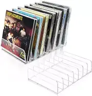 CD Holder 2 Pack, Clear Acrylic CD Organizers, CD Display Rack Holds up to 14 St
