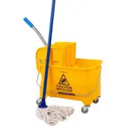 Mop Bucket with Wringer, 22 Qt (5.5 Gallon), Floor Cleaning, Handle,Wheels,New
