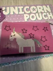 Unicorn Zip Pouch Needlepoint Kit Stitch Your Own New Pink 0878