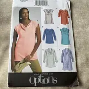 Vogue Patterns Options Misses Top And Tunic Size 6-14 New Uncut
