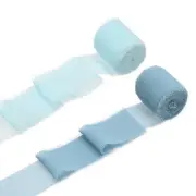2 Rolls Chiffon Ribbon, 1.5 Inch x 5 Yard Silk Ribbon, Blue/Light Blue