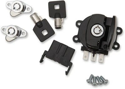 DS Side Hinge Ignition Switch with Saddlebag Locks Gloss Black #2844941