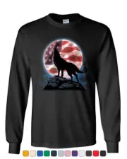American Howling Wolf Long Sleeve T-Shirt Wildlife Animal Wolves Wilderness Tee