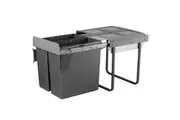 ELITE Domestique 68L Twin Slide Out Bottom Mounted Concealed Waste Bin (for 60cm cupboard) - includes Door Bracket
