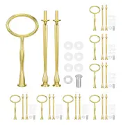 8 Set 3-Tier Cupcake Stand Hardware Fittings for Cake Stand, Oval Gold