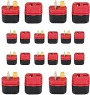 Ruimou 10 Pairs T Plug (10 Female and 10 Male) Gold-Plated Copper with Covers Terminals Connectors for RC Battery Motor Accessories