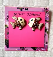 Betsey Johnson Mother's Day Release Enamel Crystal AB Gold Fish Stud Earrings