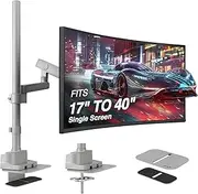 AVLT Single 40 Inch Monitor Arm Pole Top Mount with USB-C USB-A Ports-Gray