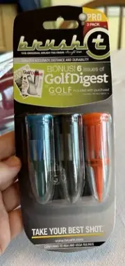 Brush-t Golf Tees Assorted (3-Wood, Driver, Oversize) - 1 pack of 3 tees