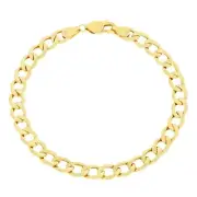 10K Yellow Gold 6mm Cuban Link Curb Chain Bracelet Mens Womens 7.5"