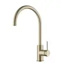 Swivel Mixer for Kitchen Laundry Sink I Brushed Gold Brass Gooseneck Spout Tap