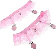 [LIFKOME] 2 Pcs Wedding Bridal Leg Rings Set Lace Garter Leg Band for Bride Sock Garters for Women Accessories for Bridal Pink