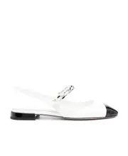 Miu Miu Two-Tone Slingback Flat Shoes 38.5 White