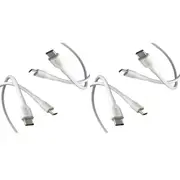 4pc EFM 1M Braided Cable USB-C to Type-C Charging Cord Phone Accessory White