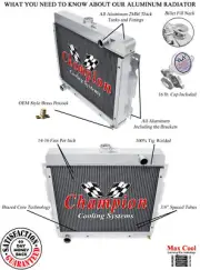 3 Row Alliant Champion Radiator for 1970 1971 1972 Plymouth Duster Big Block