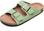 [XUEMML] Slide Sandals for Mens Open Toe Adjustable Straps with Comfy Arch Support Athletic Orthotic Beach Flip Flops Men Summer Sport Shoes (Color : Light Green, Size : 40 EU)