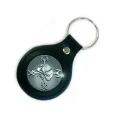 Iron Maiden Final Frontier Icon Leather Fob Keyring Keychain Black One Size