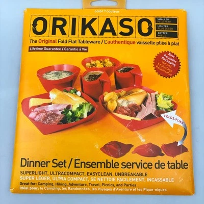 New Orikaso Fold Flat Tableware Dinner Set Plate Bowl Camping Hiking Backpack