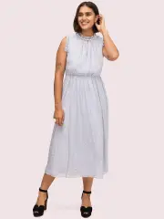 wavy dot silk dress
