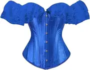 [OFFSUM] Women's Sexy Corset - Lace Embroidery Patchwork Lingerie Single Breasted Adjustable Solid Color Wedding Large Size Backless Clothing Top