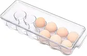 Ambergron 12 Eggs Holder for Refrigerator, Clear Egg Container for Fridge, Kitchen